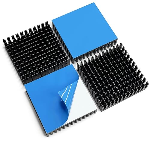 4PCS 40mm Aluminum Heatsink 40x40x11mm + Thermal Conductive Adhesive Tape, Heat Sink Radiator Cooler Cooling Fins for 3D Printer Stepper Motor Drive