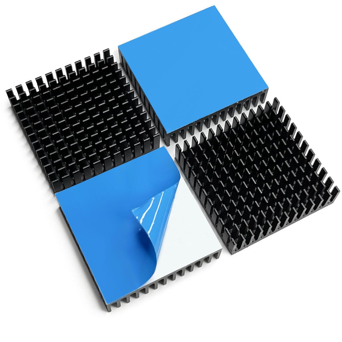 4PCS 40mm Aluminum Heatsink 40x40x11mm + Thermal Conductive Adhesive Tape, Heat Sink Radiator Cooler Cooling Fins for 3D Printer Stepper Motor Drive