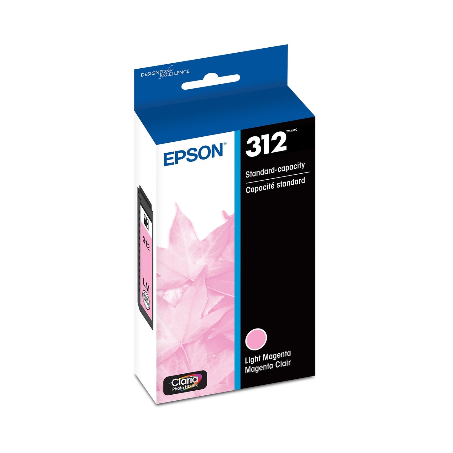 EPSON 312 Claria Photo HD Ink Standard Capacity Light Magenta Cartridge (T312620-S) Works with Expression XP-8500, 8600, 8700, 15000