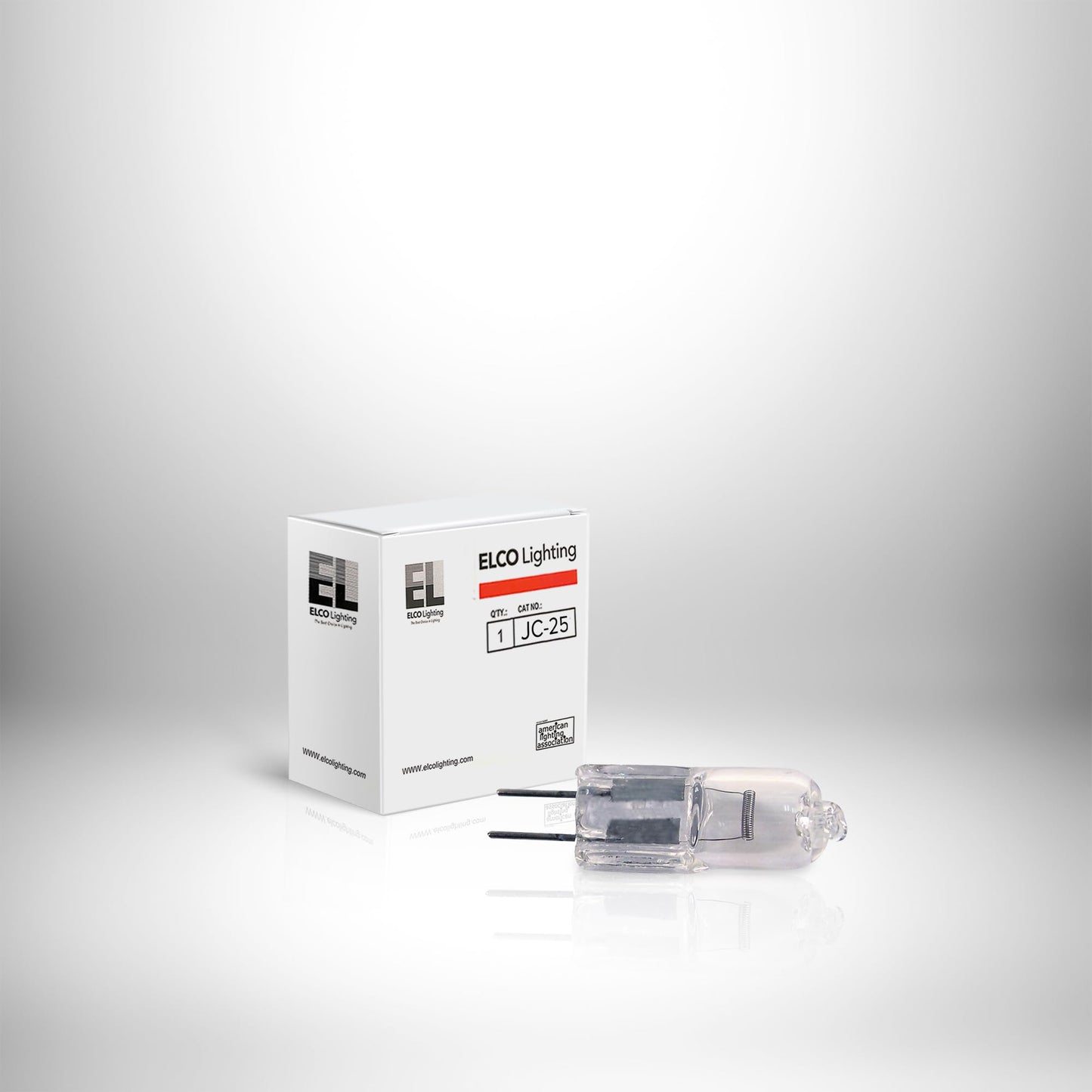 ELCO Lighting JC-25 25W T4 Halogen JC Bulb G8 Bi-Pin 12V Clear