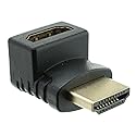 CableWholesale HDMI High Speed Vertical 90 Degree Elbow Adapter - Up, HDMI Type-A Male to HDMI Type-A Female, 4K 60Hz, Black