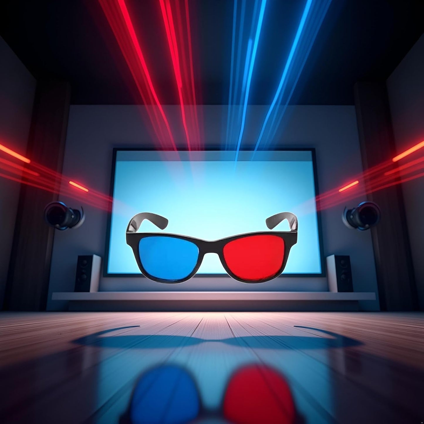 4Pcs Red and Blue 3D Glasses Universal TV Movie Dimensional Video Frame 3D Glasses DVD Game Glass 3D Style Glasses for 3D Movies Games,3D Viewing