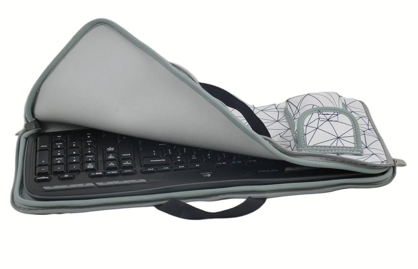 Neoprene Carrying Case Storage Bag for Logitech MK335 Wireless Keyboard and Mouse Combo | Waterproof, Dustproof Protector with External Pocket