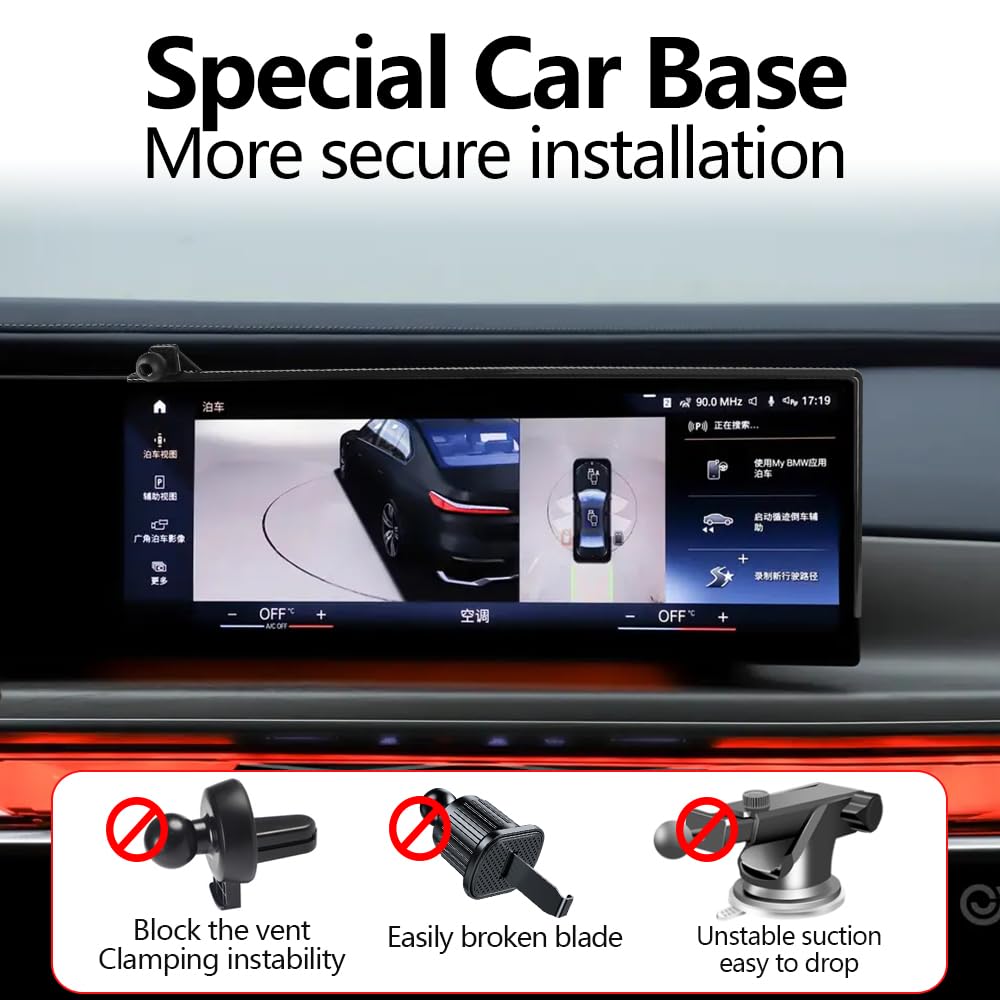 LUNQIN Car Phone Holder Mount for BMW 7 Series 2023 2024 2025 740i 760i xDrive BMW i7 M70 Auto Accessories Navigation Screen Bracket Interior
