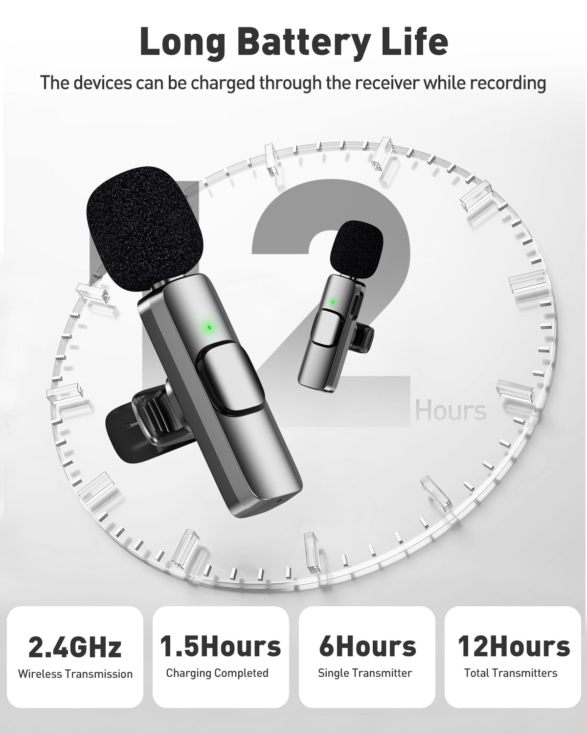 PoP voice USB C Mini Microphone for iPhone 16/15/14/Android, Wireless Lavalier Microphone with Noise Reduction, Lapel Lav Mic for Vlog YouTube TikTok