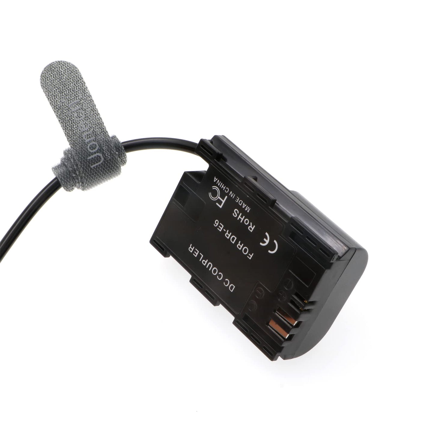 Uonecn LP E6 Dummy Battery to 2 pin Male Spring Power Cable for SmallHD 501 502 702 Monitor and Canon 5D Mark II 7D 60D