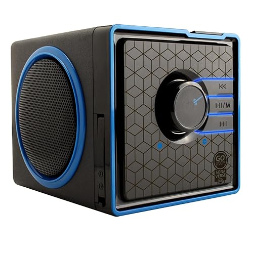 GOgroove SonaVERSE BX Wired Portable Speaker with USB Music Player - Cube Speaker with USB Flash Drive MP3 Input, 3.5mm AUX Port, Playback Buttons