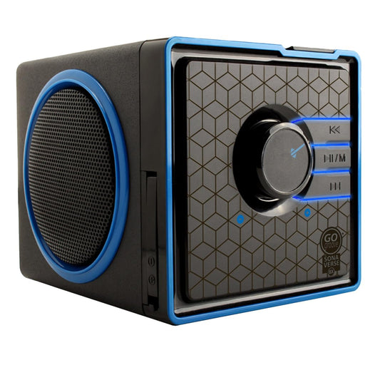 GOgroove SonaVERSE BX Wired Portable Speaker with USB Music Player - Cube Speaker with USB Flash Drive MP3 Input, 3.5mm AUX Port, Playback Buttons