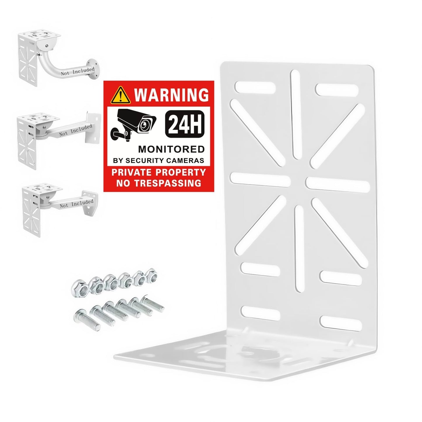 SamIdea CCTV Steel Camera Mount Bracket Adapter, L-Shape Security Camera Mount Plate, Universal Wall Ceiling Mounting Brackets for PTZ Camera and Dome