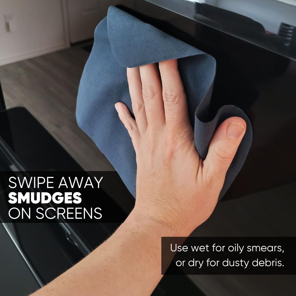 Premium Lens Screen Cleaning Cloth by Microfiber Wholesale | Gray | 8”x8” | 10pk | Soft Microfiber Suede | Compact Size Reusable | No Lint