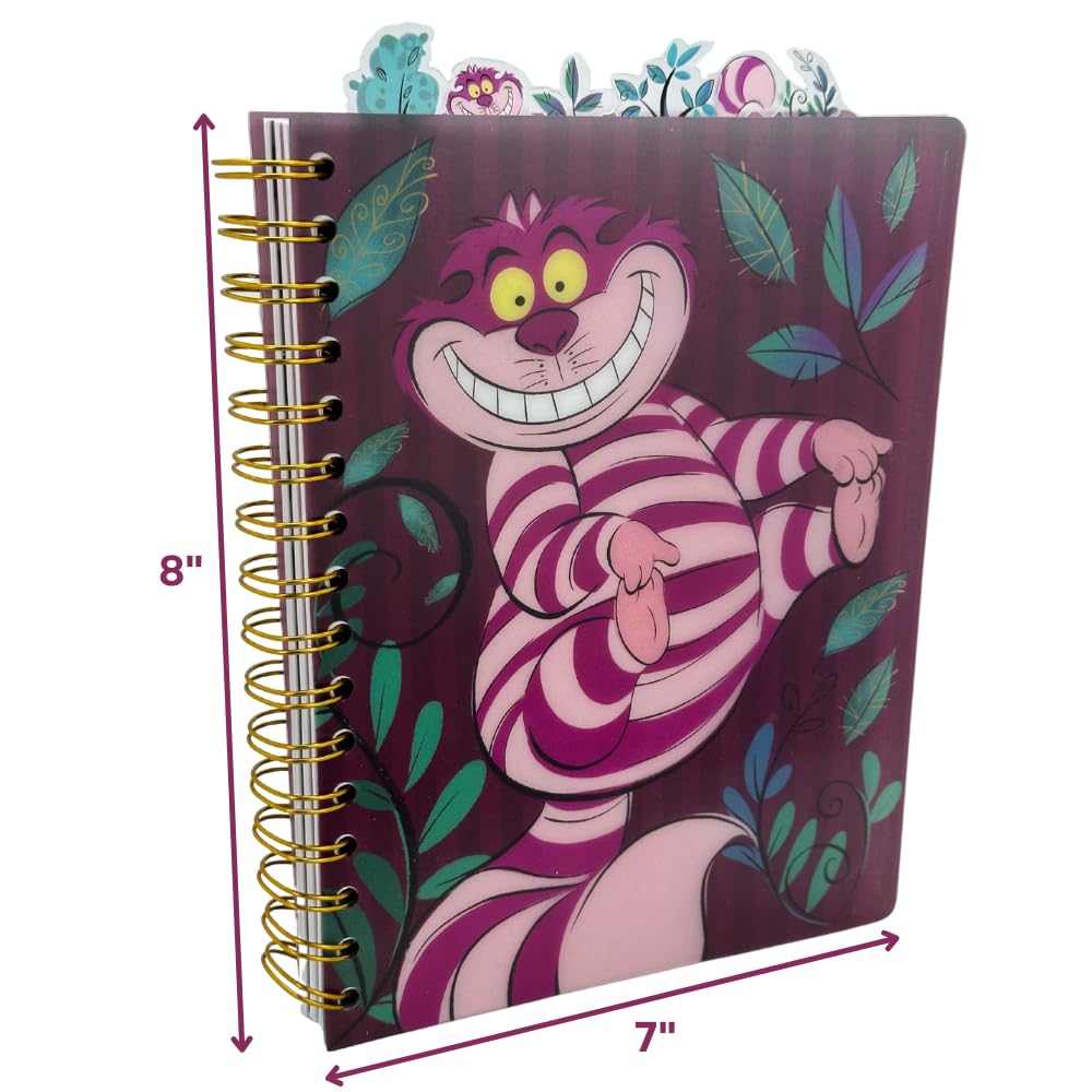 Disney Alice in Wonderland Cheshire Cat Tab Journal Spiral Notebook Notepad