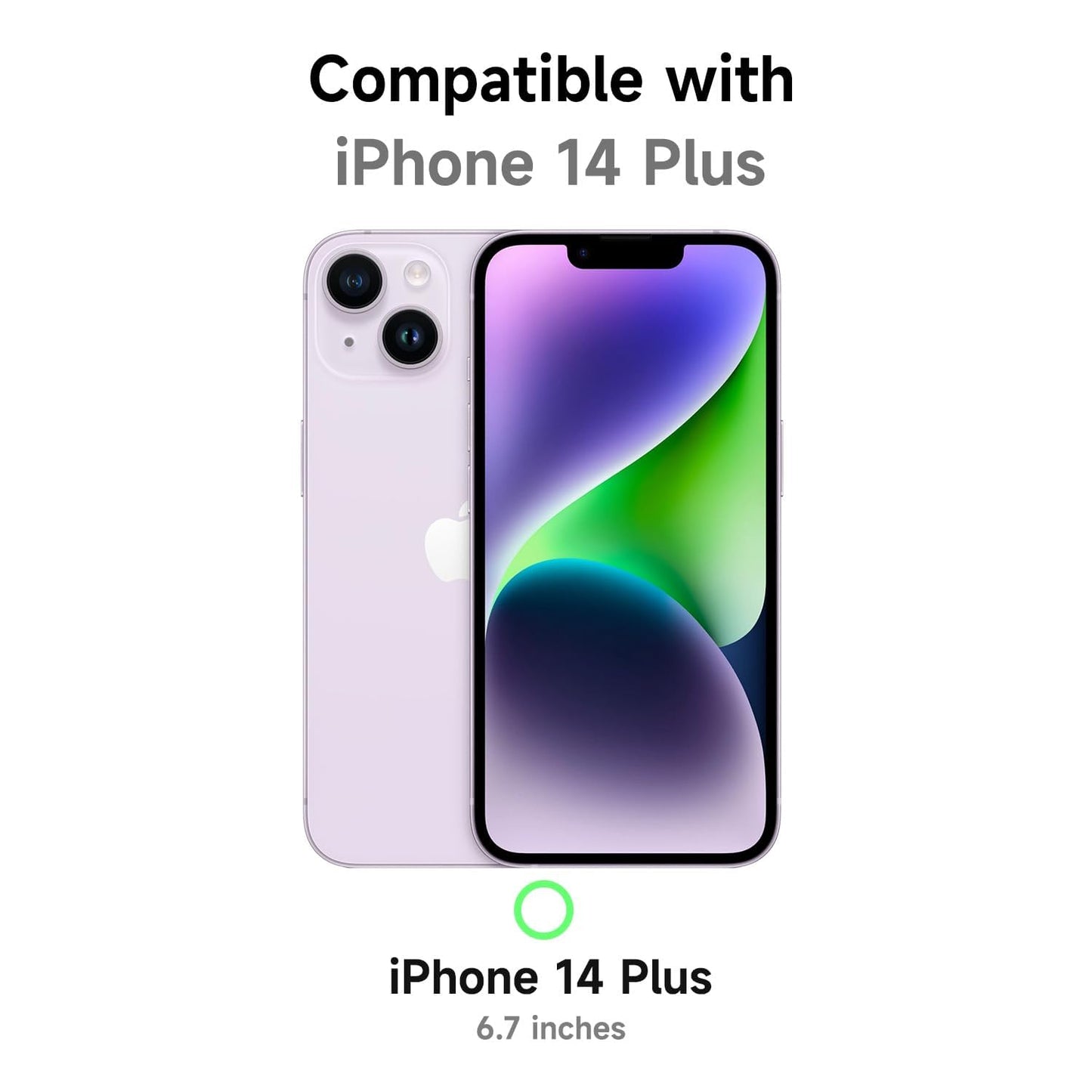 LoeoeL for iPhone 14 Plus Phone Case Liquid Silicone, Cute Girly Thin Ultra Slim Jelly Soft Rubber Gel Protective Glossy Hard Plastic Case, Plain