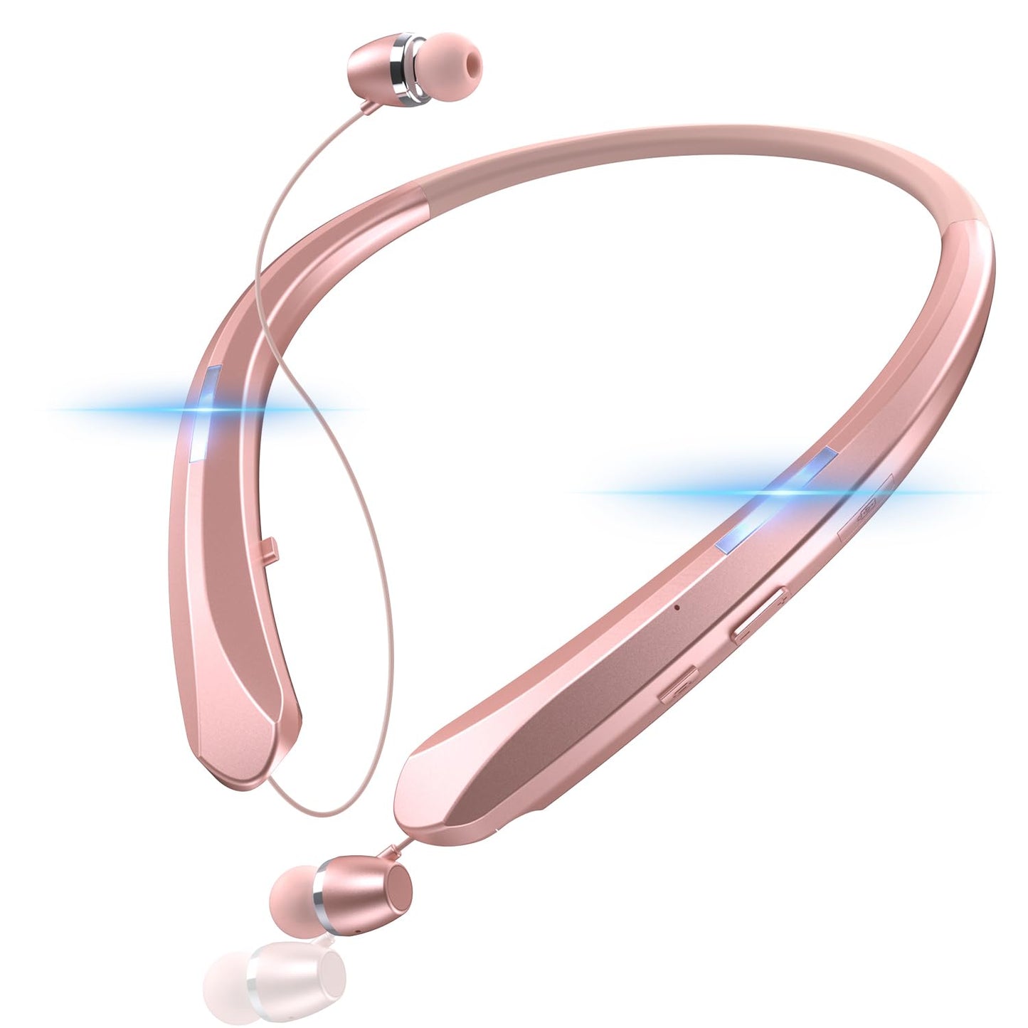PIMAKOI Bluetooth 5.3 Neckband Bluetooth Headphones,Retractable Headphone with IPX5 Sweatproof & Vibration Calls for Running, Gym, and Sweat-Proof