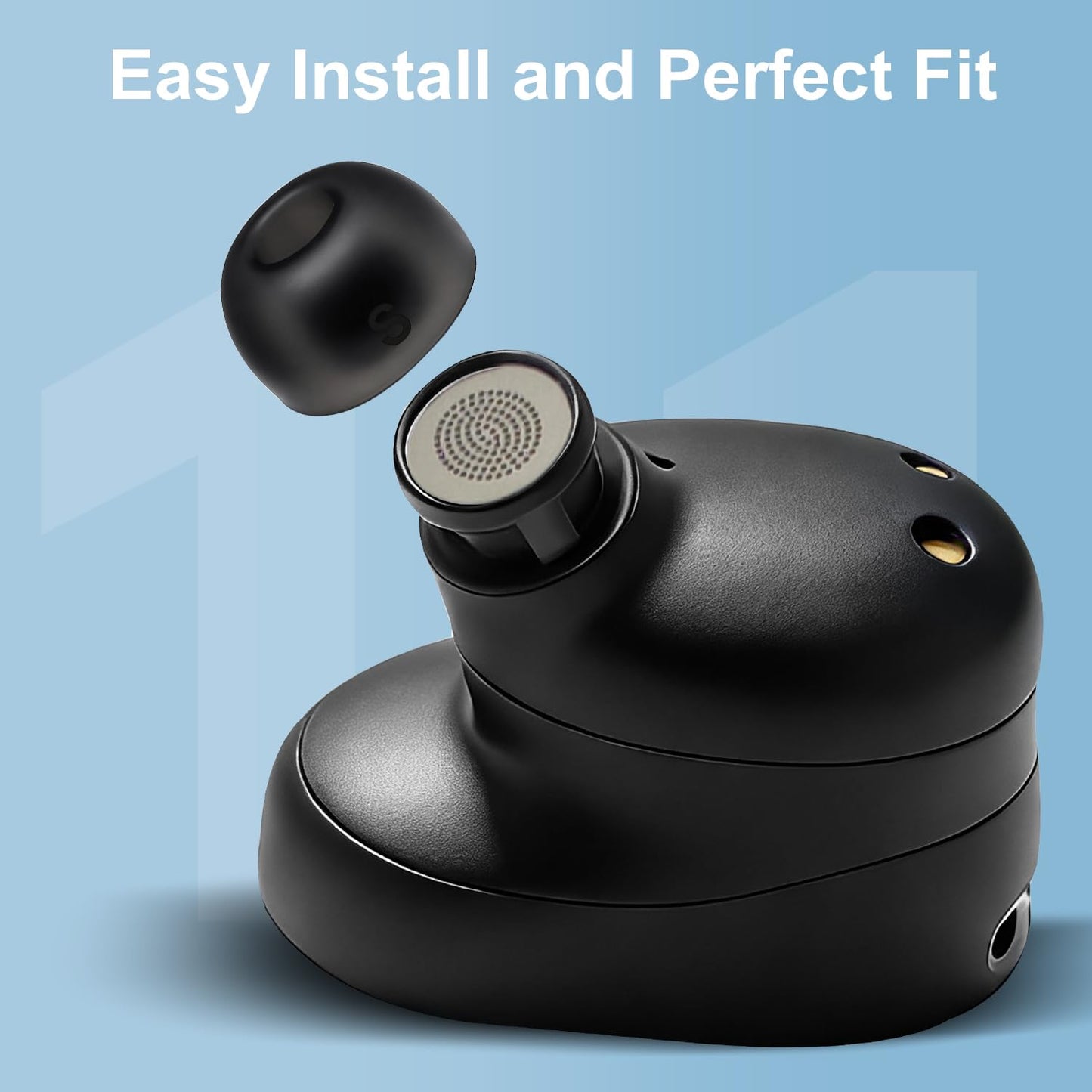Replacement Ear Tips Compatible with JBL Tune Buds & Tune Buds 2, Soft Silicone Tips for JBL Tune Buds True Wireless Earbuds, 6 Pairs (S/M/L), Black