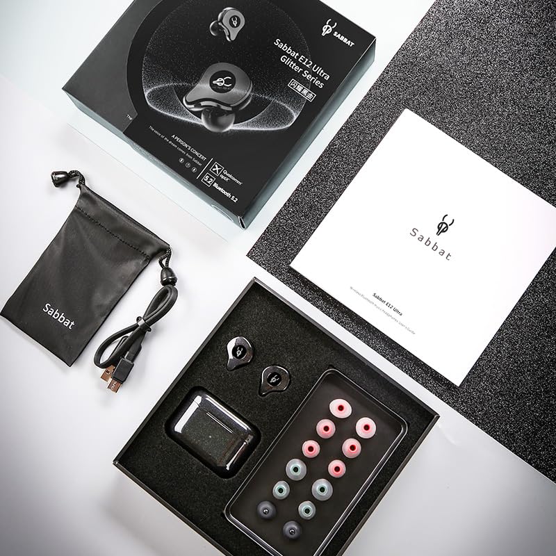 Sabbat E12 Ultra Wireless Earbuds Bluetooth 5.2, HiFi Stereo Sound with Deep Bass&Crystal Clear Treble, ENC Noise Cancelling Mic, Secure In-Ear Fit…