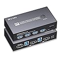 8K DP KVM Switch for 1 Monitor 2 Computers, DisplayPort 2.0 Share USB 3.0 Devices With 4 USB Hub, Support 8K@60Hz, 4K@240Hz/175Hz/144Hz, Extension