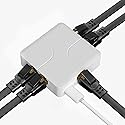 Gigabit Ethernet Switch 4 Port, Ethernet Splitter with USB Power Cable, Support 4 Devices Simultaneously Networking, 5 RJ45 Ports Splitter Adapter