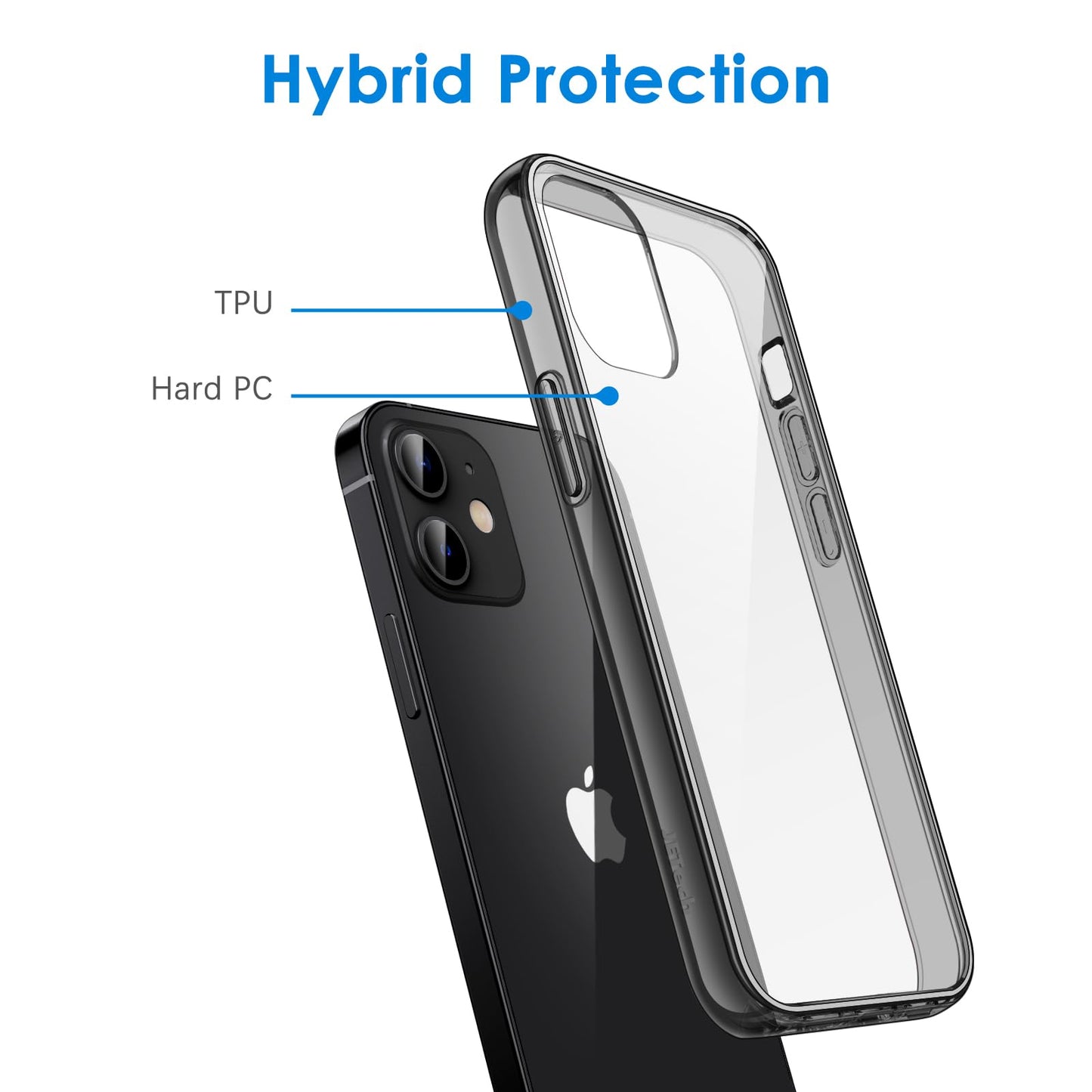 JETech Case for iPhone 12 mini, Anti-Yellowing, Black