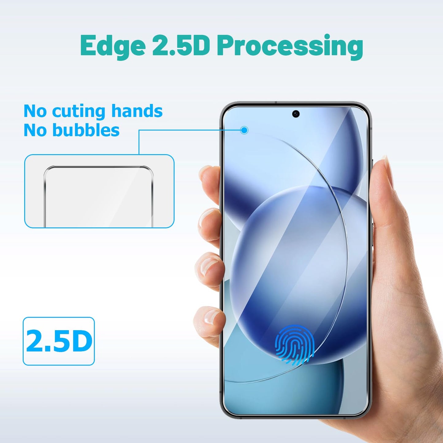 [3+2 Pack] Galaxy S24 Plus Screen Protector and Camera Lens Protector, Fingerprint Unlock,Case Friendly, Full Coverage Clear High Definition,