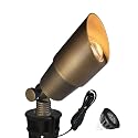 COLOER Die-cast Brass Low Voltage Spotlight 1-Pack with 5W Aluminum Housing MR16 LED Bulb 2700K 450LM CRI85+,12V AC/DC Outdoor Landscape Lighting