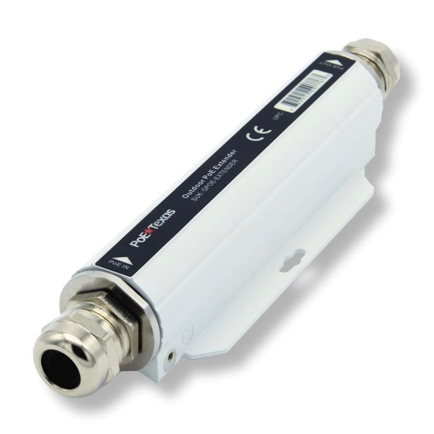 PoE Texas Outdoor PoE Extender - IP67 Waterproof Direct Burial Repeater - High-Speed Ethernet Booster Extends Power Gigabit Data Range up to 660'