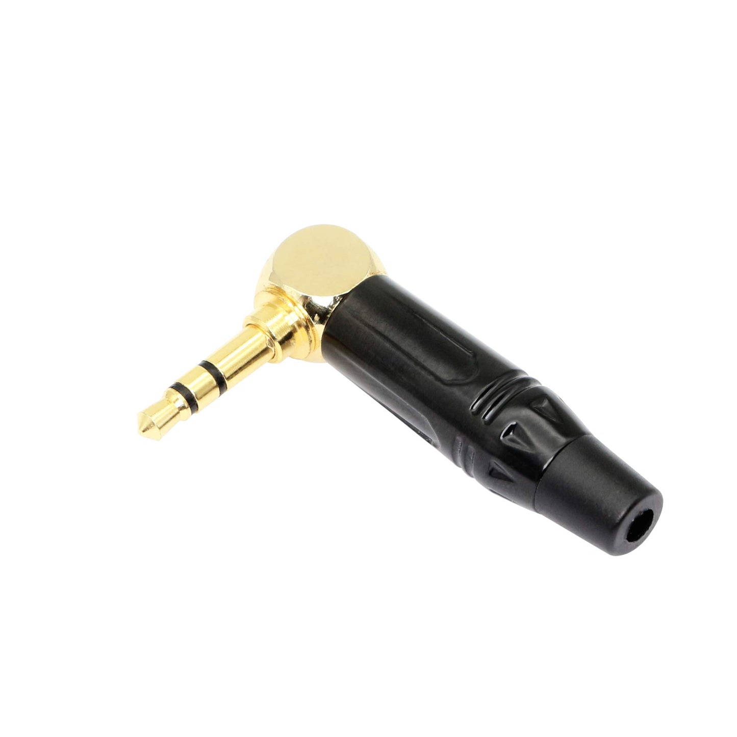 Replacement TRS Male Plug 3 Pole Right Angle 3.5mm Solder Type DIY Audio Cable Connector YOUCHENG for Repair Headphones Headset Black(2-Pack)