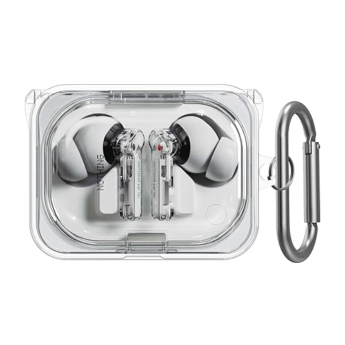 POZCIS for Nothing Ear (a) Case Cover, Clear Soft TPU Protective Earbuds Case with Carabiner Accessories