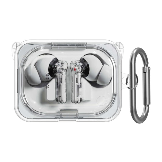 POZCIS for Nothing Ear (a) Case Cover, Clear Soft TPU Protective Earbuds Case with Carabiner Accessories