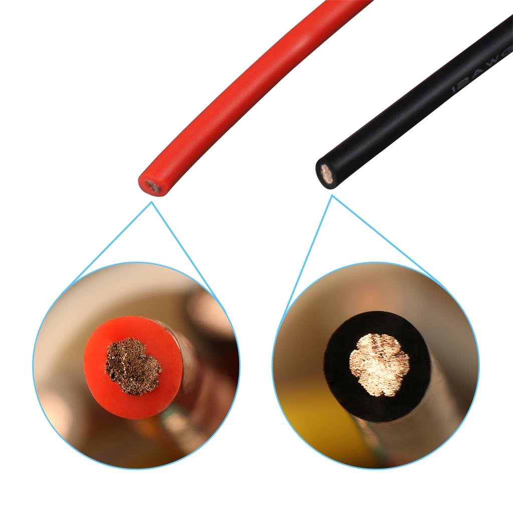 BNTECHGO 12 Gauge Silicone Wire Spool red and Black Each 25ft Flexible 12 AWG Stranded Tinned Copper Wire