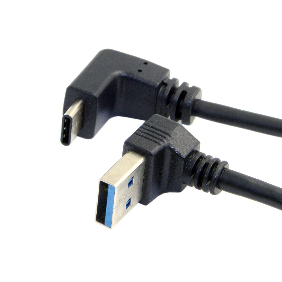 cablecc USB 3.1 USB-C Up Down Angled to 90 Degree Down Angled A Male Data Cable for Tablet Phone (100cm)