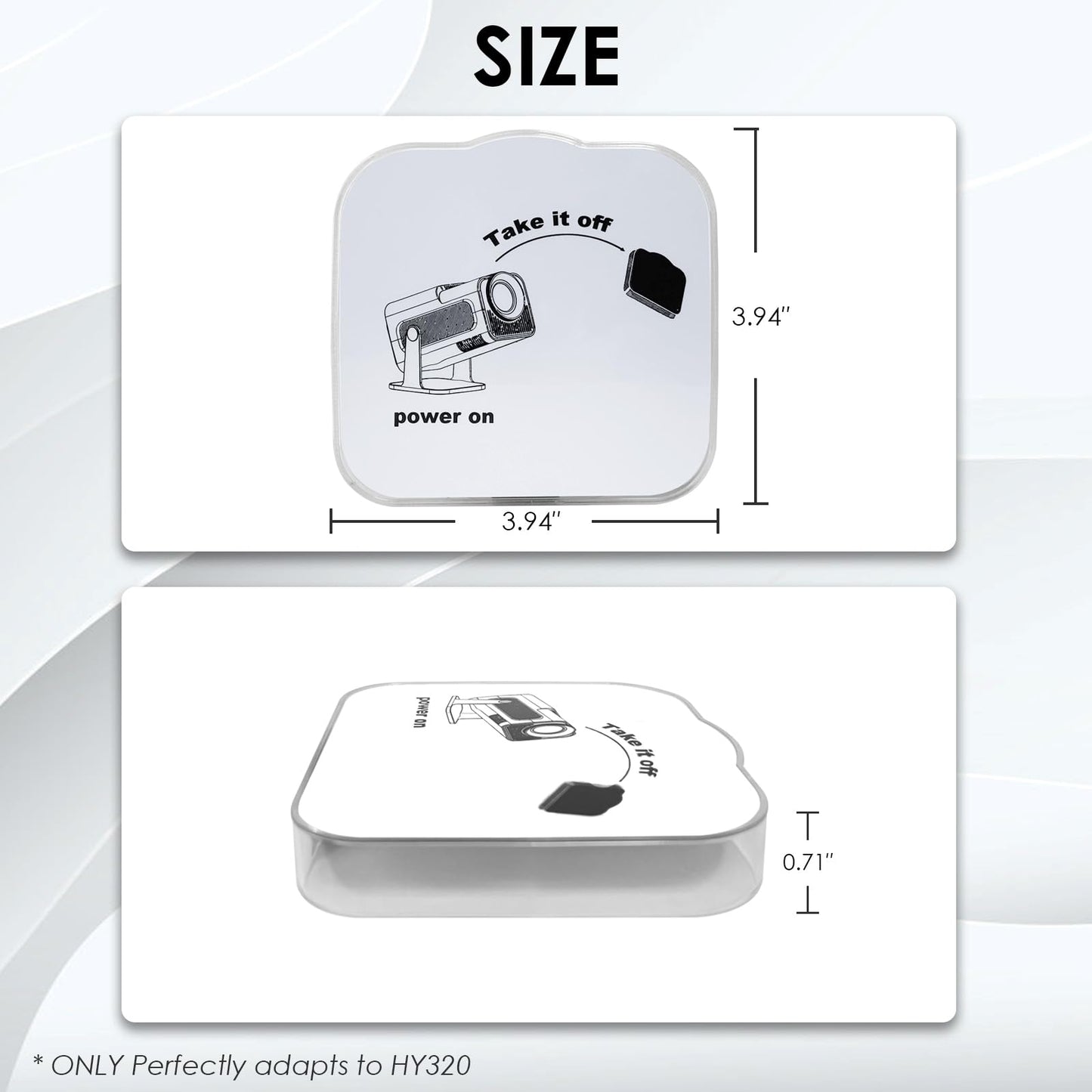 HY320 Projector Lens Protector Cover | Dustproof & Anti-Scratch Protection | Easy Install & Case-Friendly Design | Projector Accessories