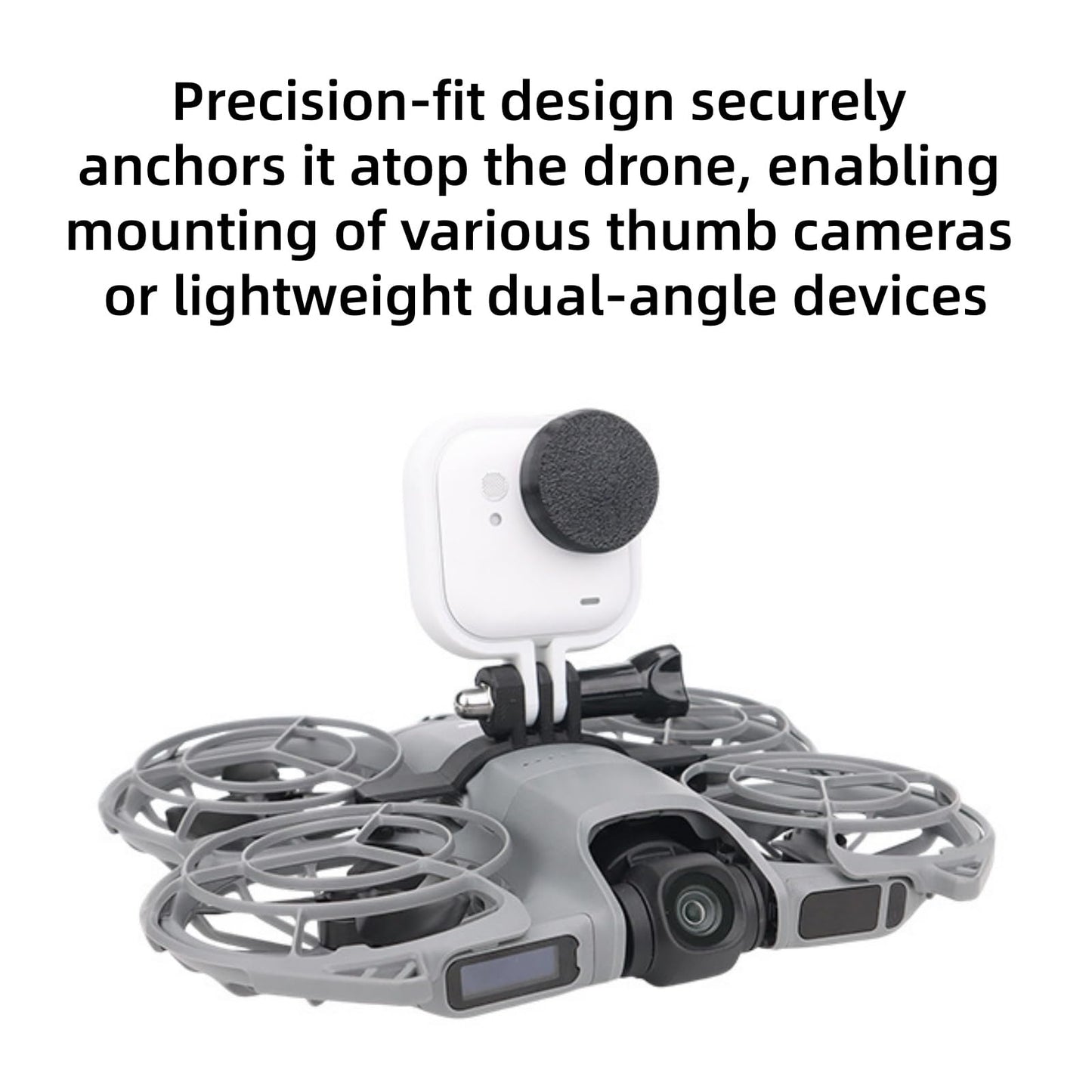 Ferbao Top Mount Expansion Bracket for DJI NEO 2, Fixed Snap-on Clamp Holder for Go Ultra Action Camera