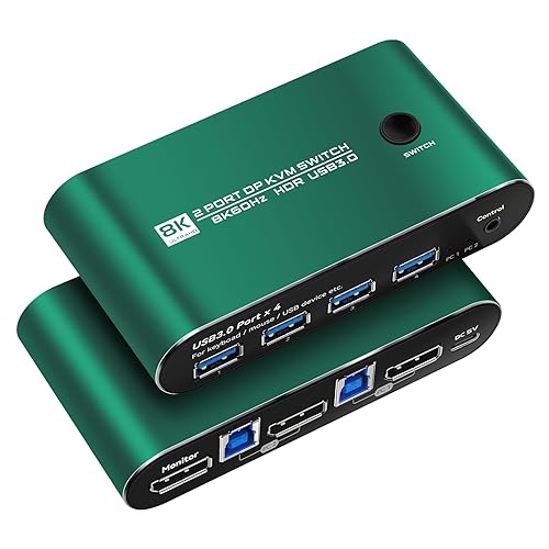 Displayport Kvm Switch 1 Monitors 2 Computers 1440P 240hz kvm Switch 1 Monitors 2 Computers displayport 240hz displayport kvm 1440p 120hz 144hz 165hz