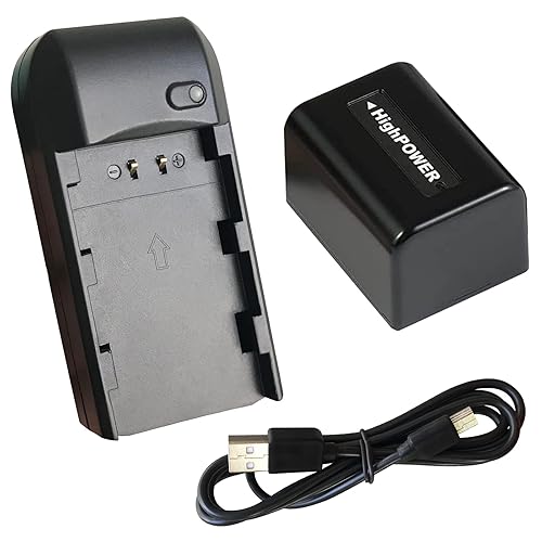CofunKool NP-FV5 Plus Battery Charger, Digital Video Camera Camcorder Travel Charger and 3.7V 2000mAh NP-FV5 Plus Rechargeable Lithium Battery