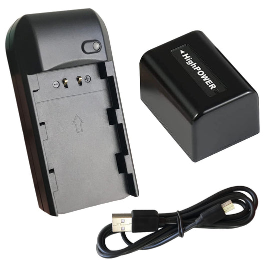 CofunKool NP-FV5 Plus Battery Charger, Digital Video Camera Camcorder Travel Charger and 3.7V 2000mAh NP-FV5 Plus Rechargeable Lithium Battery