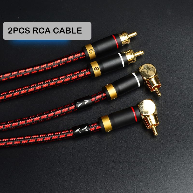 Primeda Audiophiles RCA/Phono Cable 2 RCA Male to 2 RCA Male HiFi System Interconnect Cable Braided for Home Cinema Subwoofer Amplifiers Blu-ray