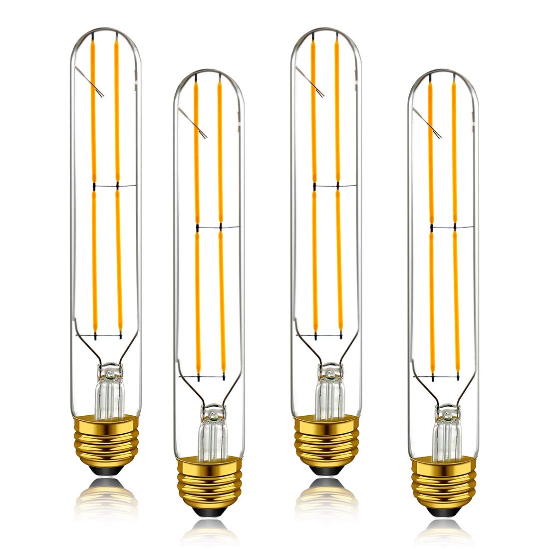 Adshen-US Dimmable 6W Edison Led Tube Bulbs,Soft White 2700K,T10 Long Tubular Light Bulb 7.3 Inch, 60Watt Equivalent,Medium Base E26 Led Bulb, Pack