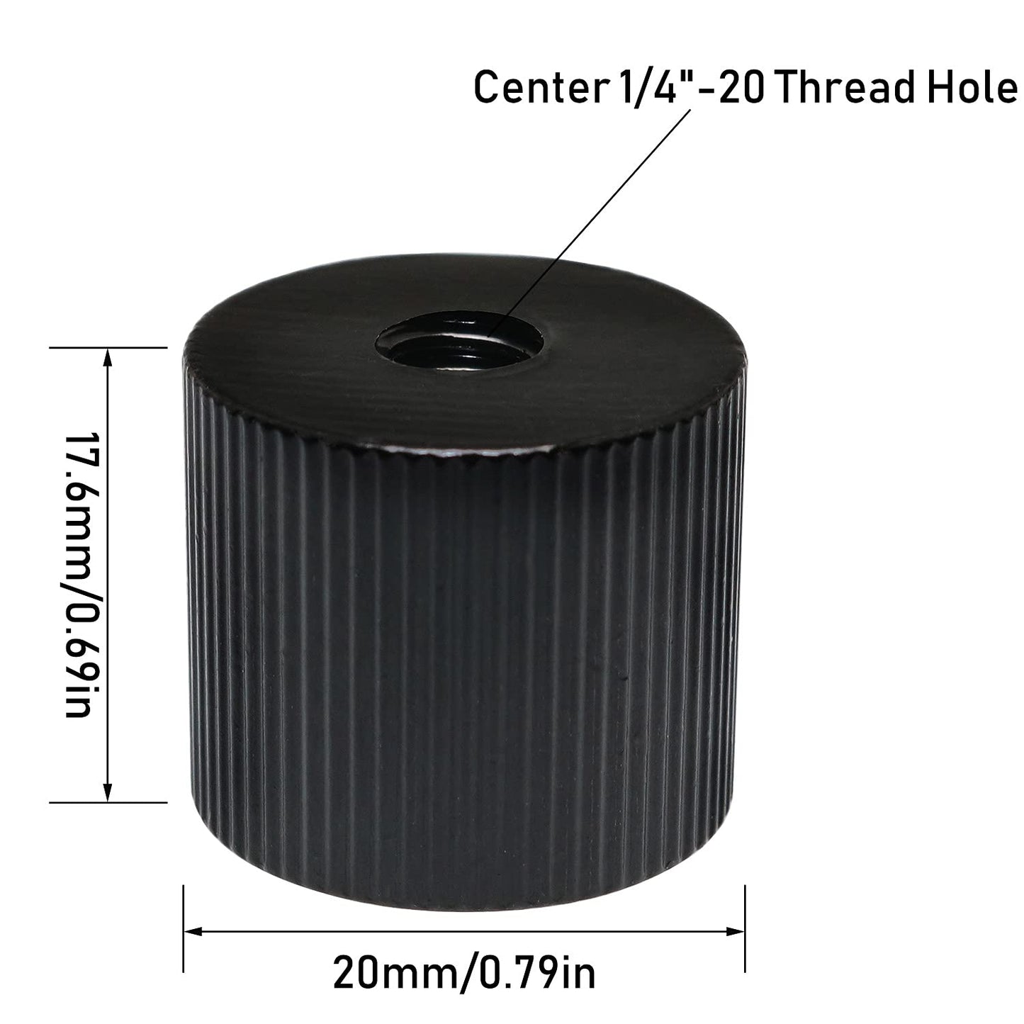 LUORNG 2Pcs Tripod Nut Barrel Connection Nut with 1/4 inch-20 Thread Hole Double Female Teeth for Articulating Tripod Rigs Replacement