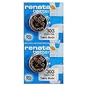 Renata 303 SR44SW Batteries - 1.55V Silver Oxide 303 Watch Battery (2 Count)