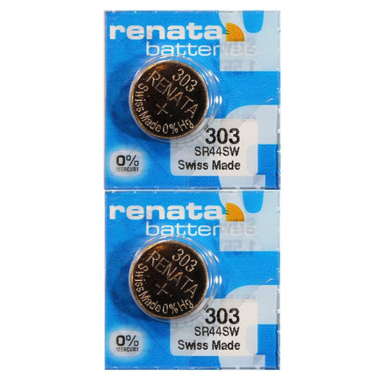 Renata 303 SR44SW Batteries - 1.55V Silver Oxide 303 Watch Battery (2 Count)