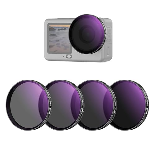 NEEWER ND/PL Filter Set Compatible with DJI Osmo Action 6 Only, ND8/PL+ND16/PL+ND32/PL+ND64/PL Polarized Neutral Density CPL Lens Filters Multicoated