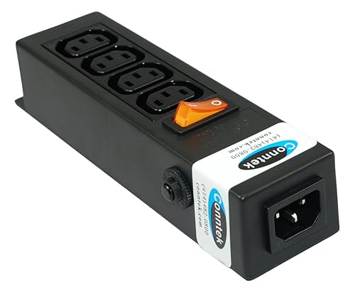 Conntek 55705 Power Strip 250 Volt 7-1/2-Inch Housing IEC C14 Inlet to 4 IEC 60320 C13 Receptacles Sheet F Computer/Server