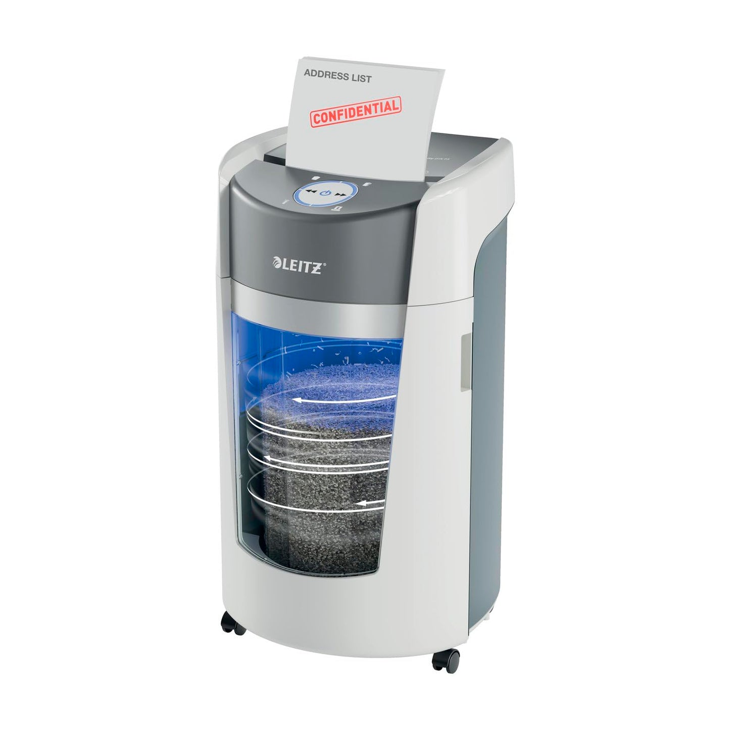 Leitz IQ OptiMax Paper Shredder, Micro Cut, 10 Sheet, 9 Gallon Bin, P5 Security, Ultra Quiet 10-Second Shredding, Office Home (WSM350039)