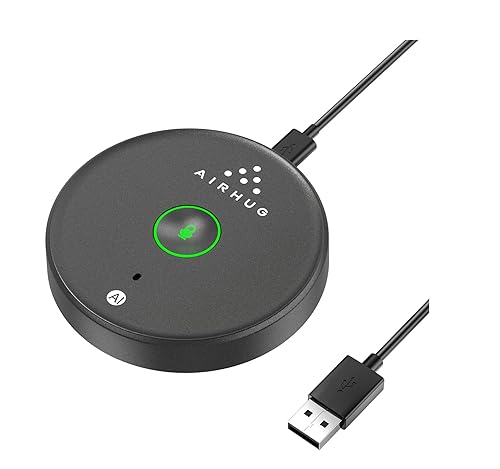 AIRHUG USB Microphone No Speaker,Desktop Computer Mic, Mute Button with LED Indicator,AI Noise Reduction,Plug & Play Omnidirectional Condenser PC