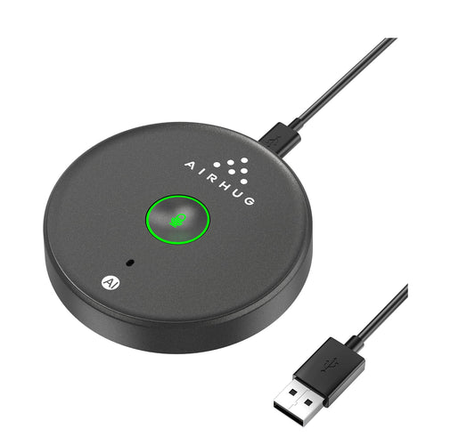 AIRHUG USB Microphone No Speaker,Desktop Computer Mic, Mute Button with LED Indicator,AI Noise Reduction,Plug & Play Omnidirectional Condenser PC