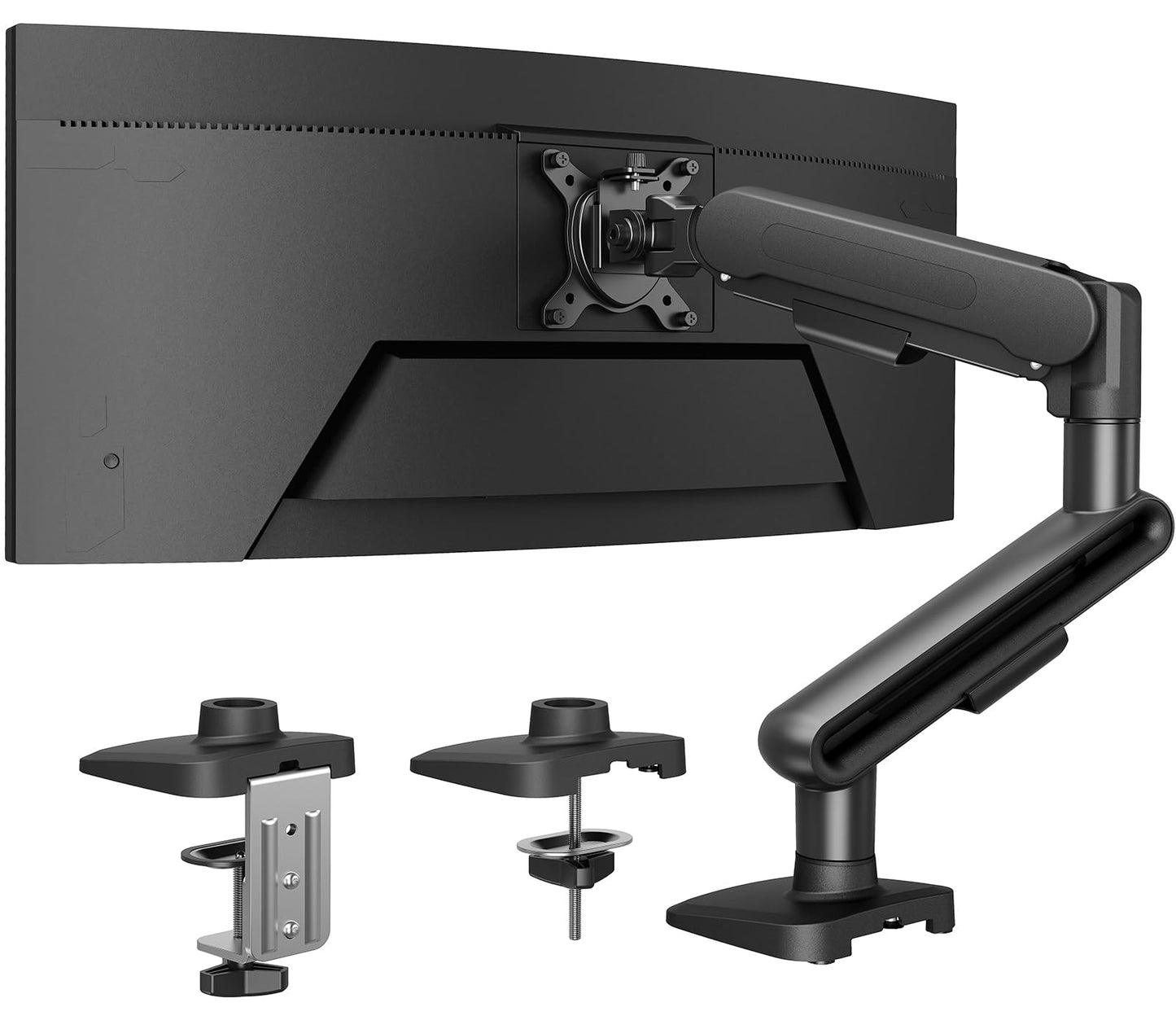 HUANUO Ultrawide Monitor Arm for 13 - 40" Screens, Single Monitor Mount Holds up to 26.4lbs, Adjustable Monitor Stand with C-Clamp & Grommet Base