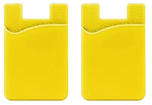 Lot 2 Silicone Smart Phone Wallet ID Holder in Yellow