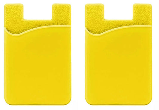 Lot 2 Silicone Smart Phone Wallet ID Holder in Yellow