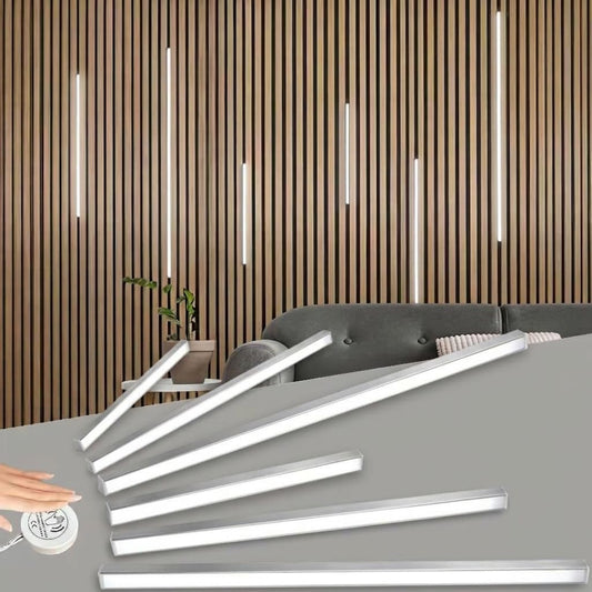 CUBITOR LED Recessed Lighting Kit,6 Pack Self-Adhesive COB LED Light Bar, Cold White 6000K, with Touching Switch, for Wood Slat Wall