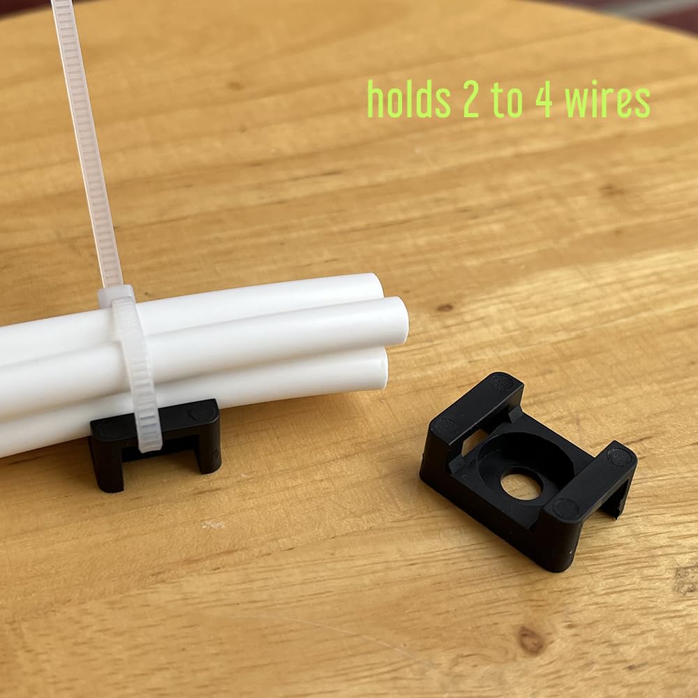 2 Size Cable Tie Saddle Base for Securing Cables Wires Cords, Cable Tie Mount For Wire Management both in 50 Pieces